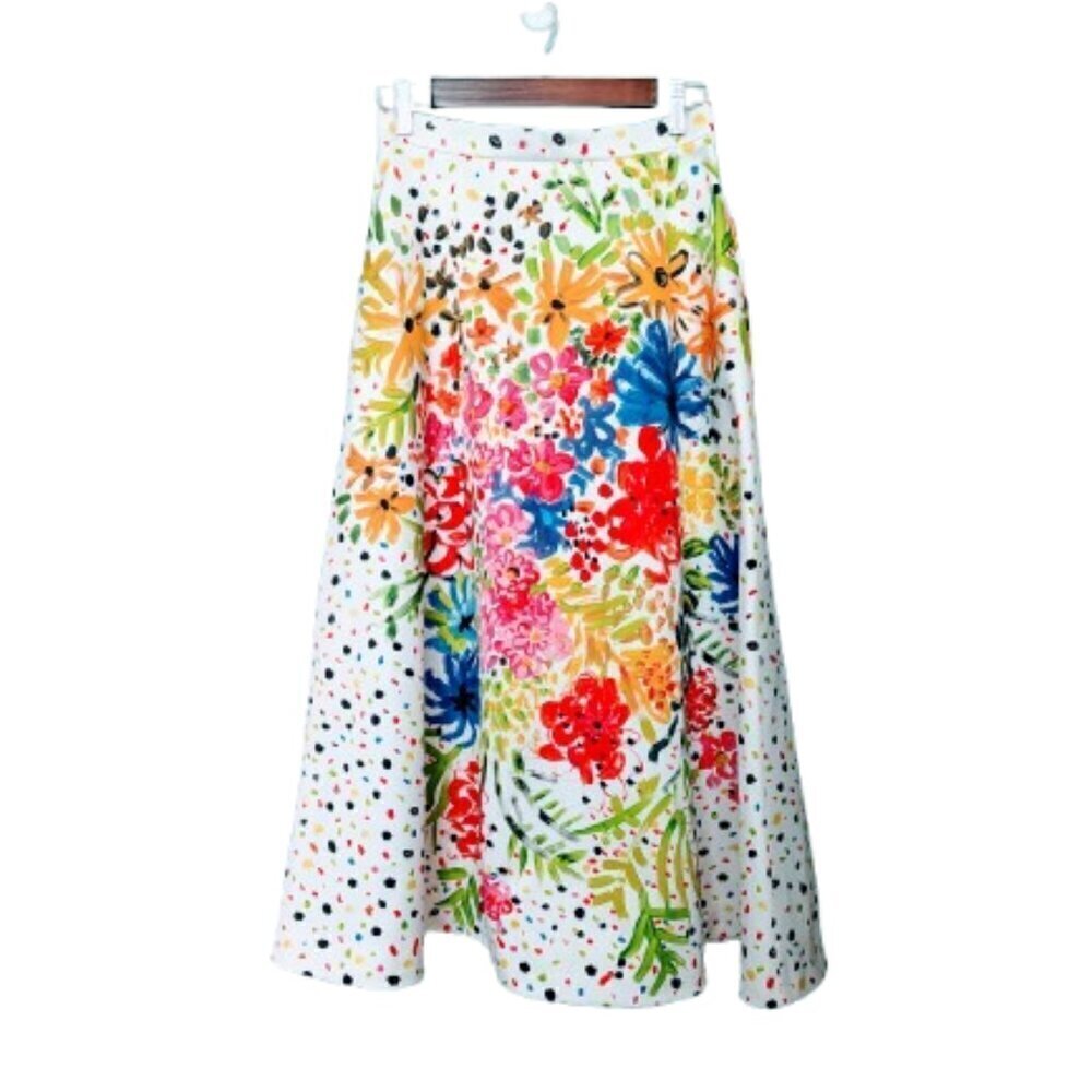 Christopher Kane Floral Midi Skirt | Recycled Satin | Runway